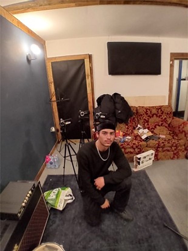 A young artist in the RPND recording space, cameras set up for filming